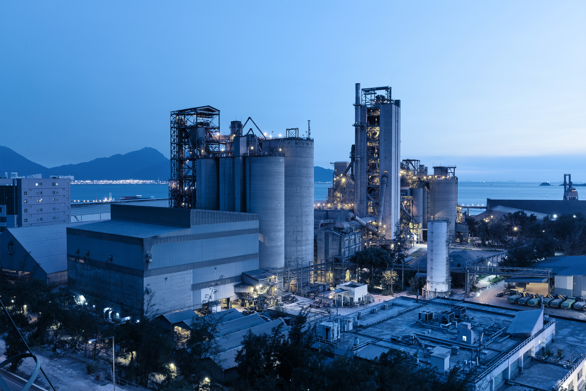 Industrial Utility Plant at Night