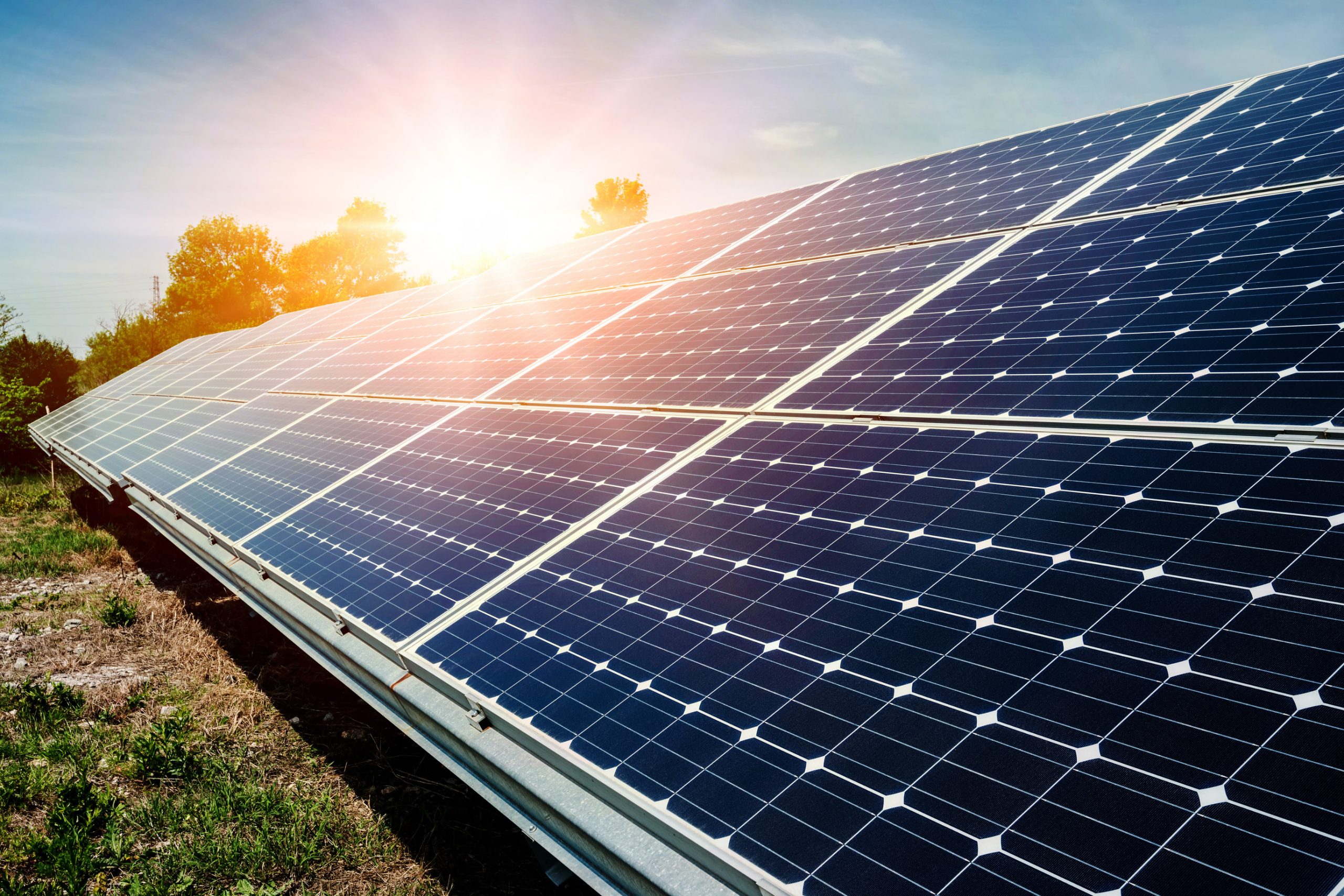Solar Panels in Sunlight for Power Generation
